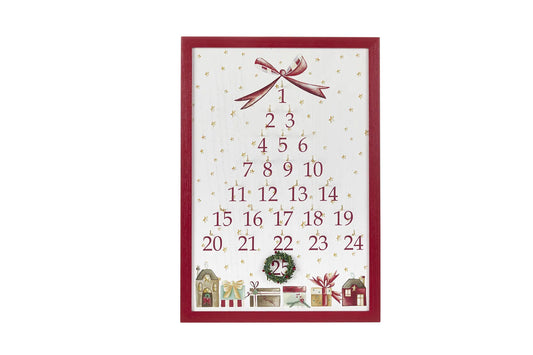Quadro natalizio Calendario dell’avvento vintage con ghirlanda segna giorno 35×50