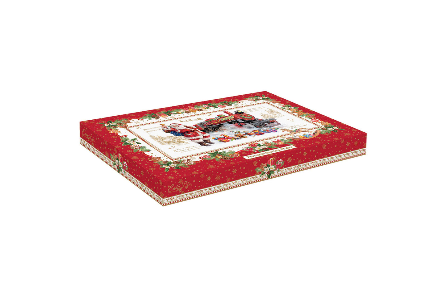 Vassoio in porcellana della collezione "Christmas Memories" di Easy Life 35x23