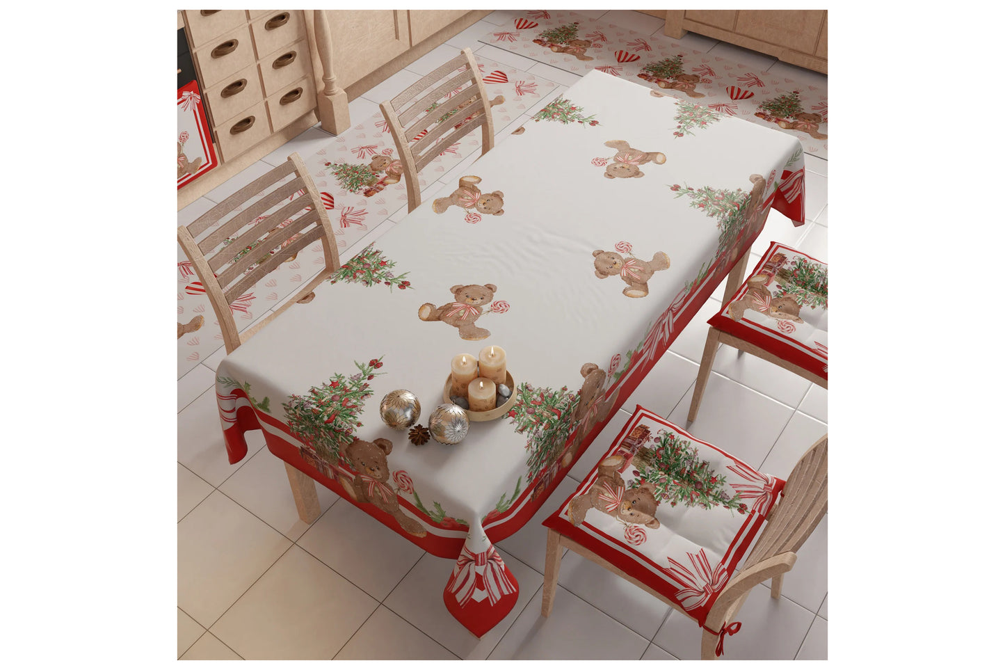 Tovaglia natalizia antimacchia in microfibra per dodici posti tavola. Misure 140x240 cm
Stampa digitale in altissima definizione.
Prodotto 100% Made in Italy
Consigliato il lavaggio a mano con spugna e detersivo liquido