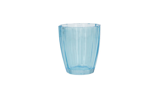 Set sei bicchieri in vetro colore acquamarina  della linea Amami di Rose e Tulipani. Capacità 320 cc ( misure Ø 8,5, h10 cm )