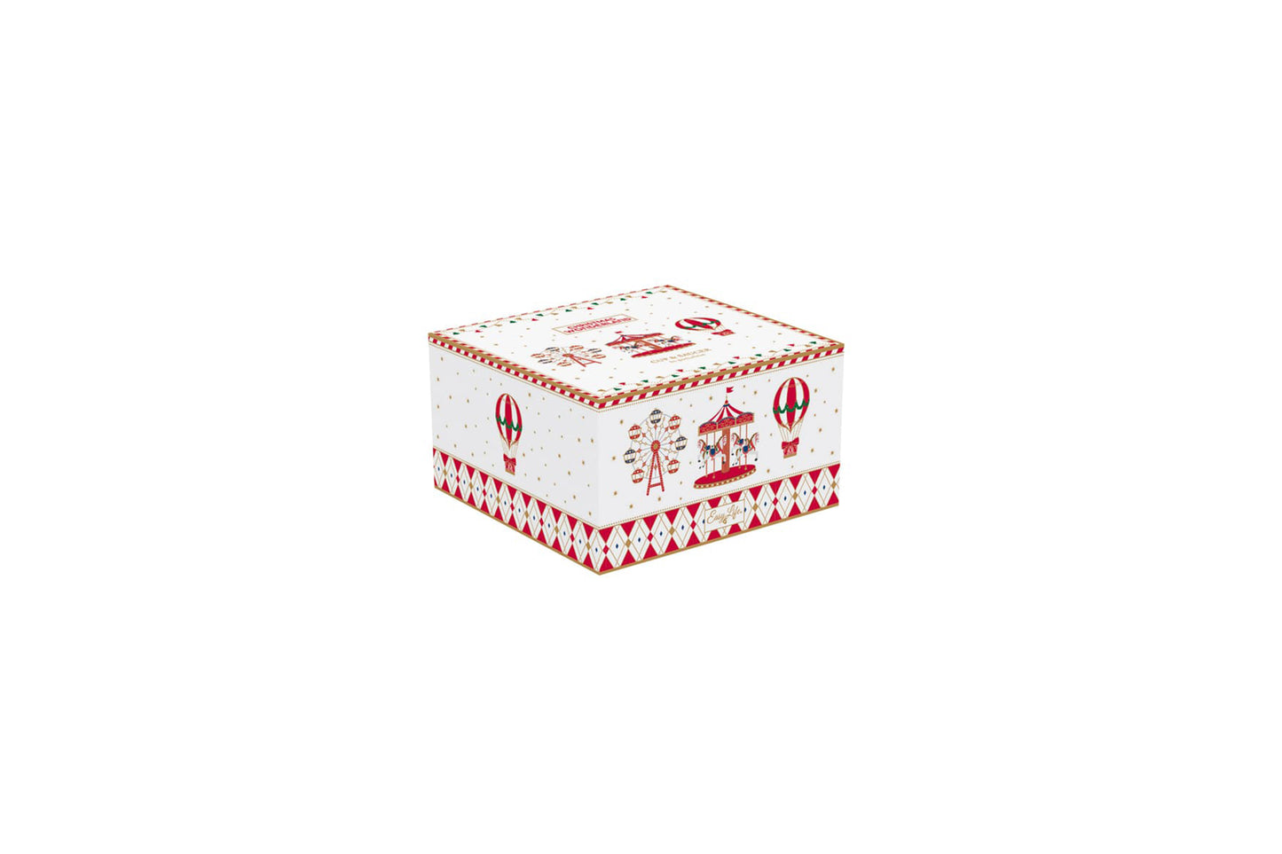 EASY LIFE tazza da tè con piattino porcellana "CHRISTMAS WONDERLAND" in box regalo rosso 200 ml