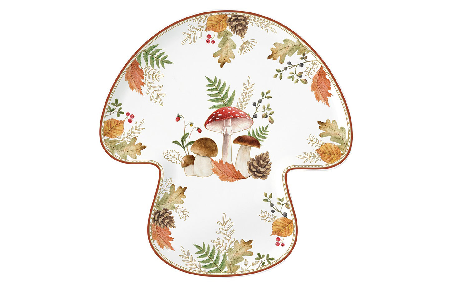 Easy Life Piatto a forma di fungo 29,5x28 cm della linea Autumn Breeze