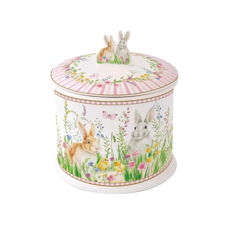 Easy life Biscottiera in porcellana 14×16 cm Happy Easter