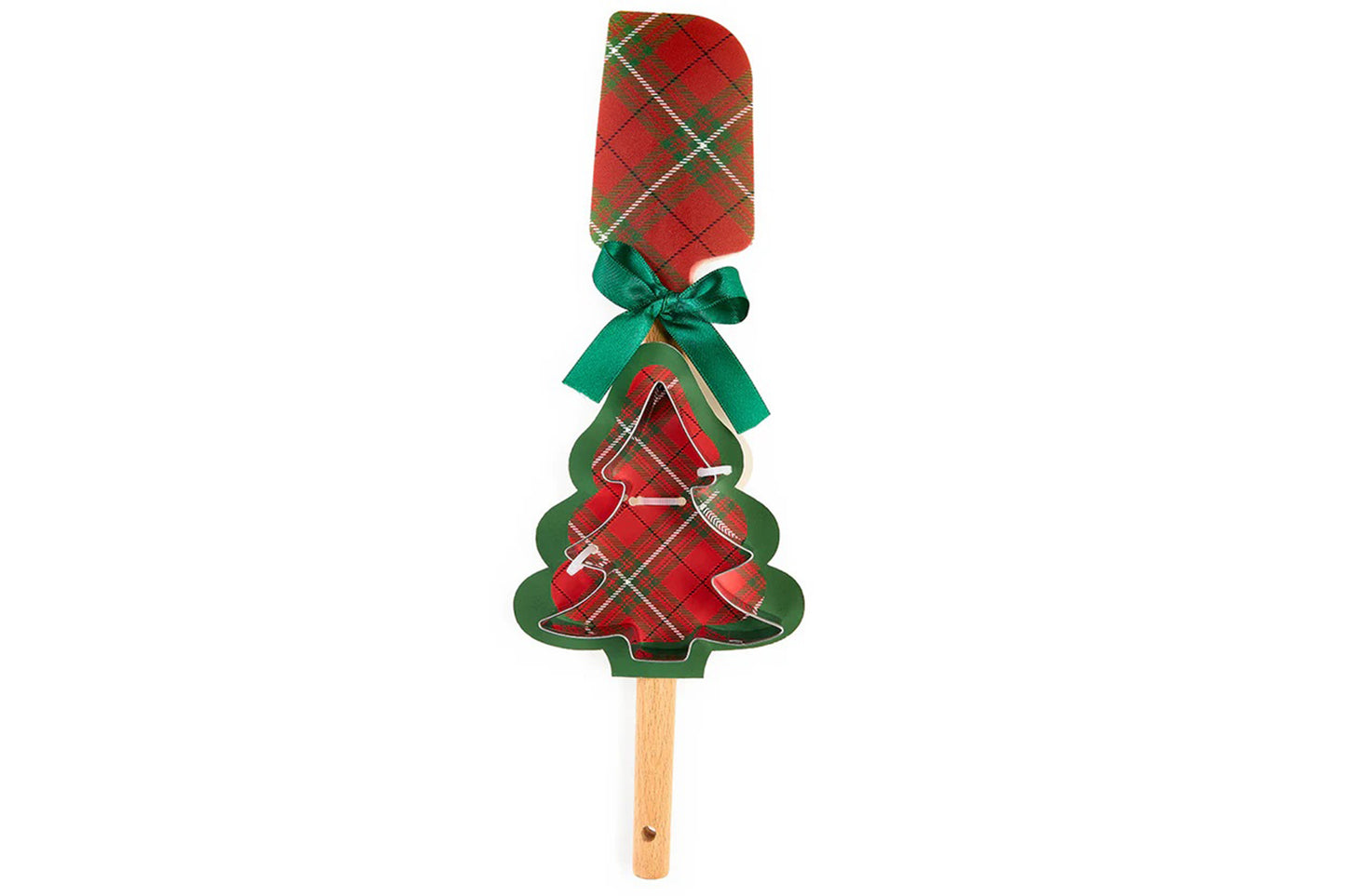 Nuvole di Stoffa Spatola da cucina in silicone di natale con manico in legno e stampo per dolci "Cartolina di Natale" D9-H32 cm