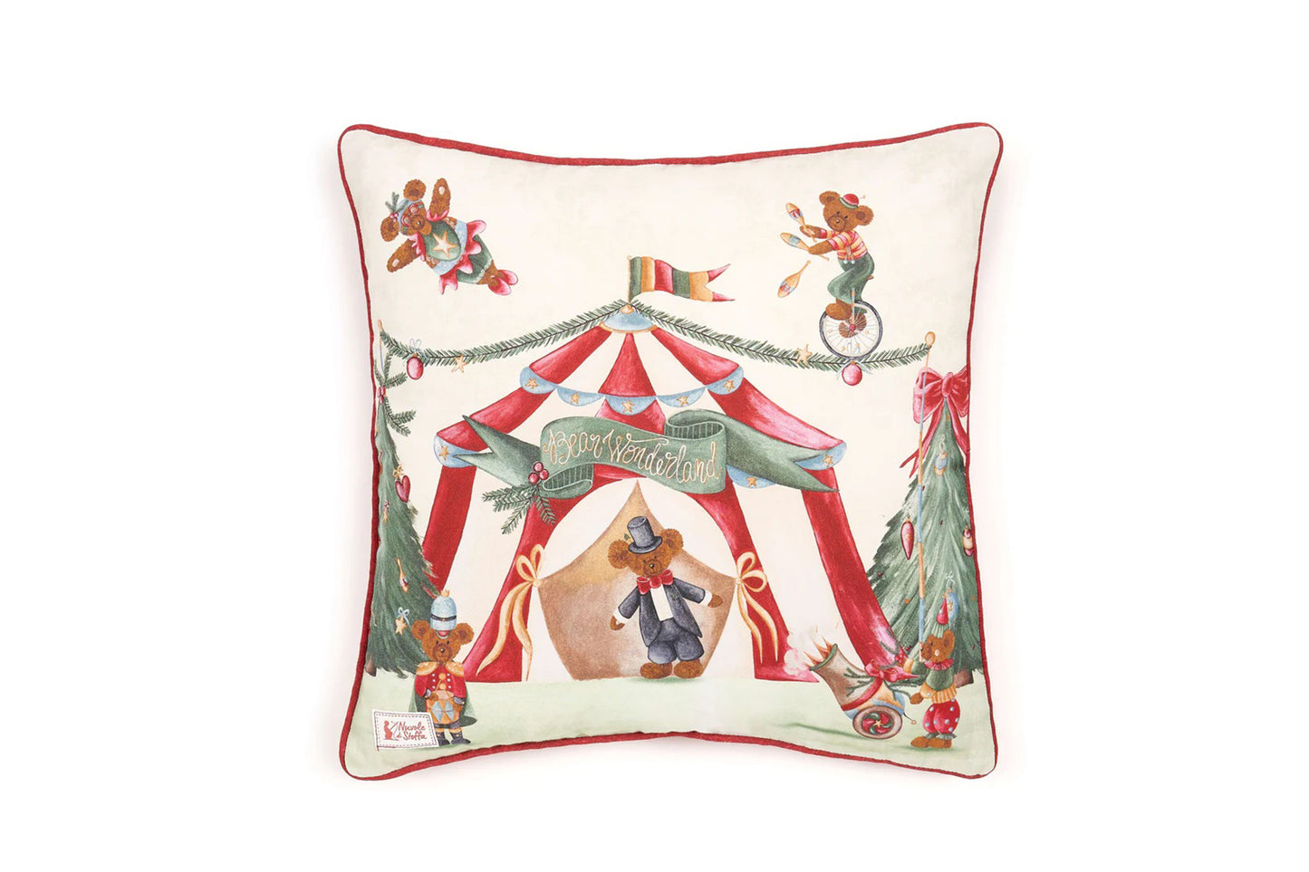 Nuvole di Stoffa Cuscino arredo natalizio in cotone Bear Wonderland 40x40 cm
