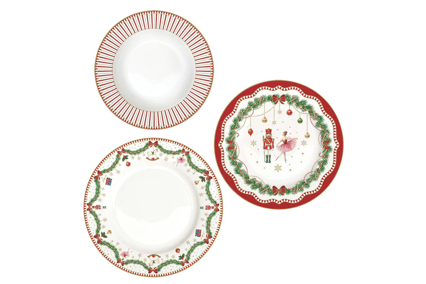 Easy Life Servizio da 6posti tavola MAGIE DE NOEL 18pz. Il servizio è composto da 6 piatti piani, 6 piatti fondi e 6 piatti frutta.
Dimensioni: Piatto Piano: 26.5 cm
Piatto Fondo: 21.5 cm
Piattino: 19 cm