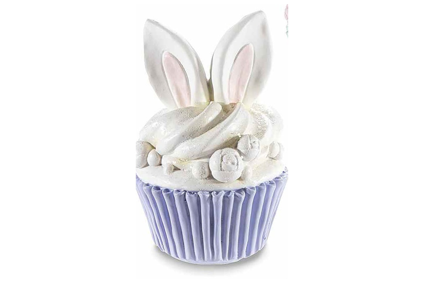 Cupcake con orecchie da coniglio in resina da appoggiare
Misure: Ø 7 cm x 10,5 H