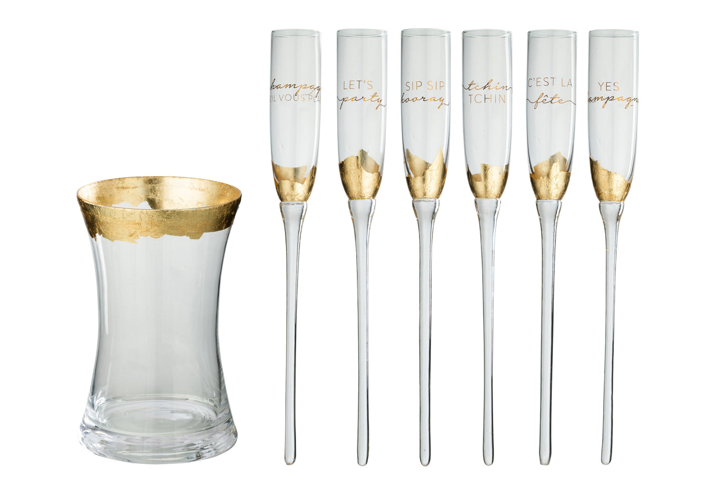 Bicchieri champagne più cestello in vetro (26x26x35,5) Jolipa