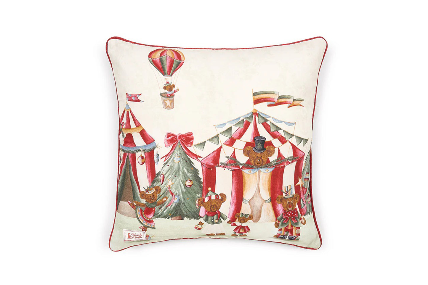 Nuvole di Stoffa Cuscino arredo natalizio in cotone Bear Wonderland 40x40 cm