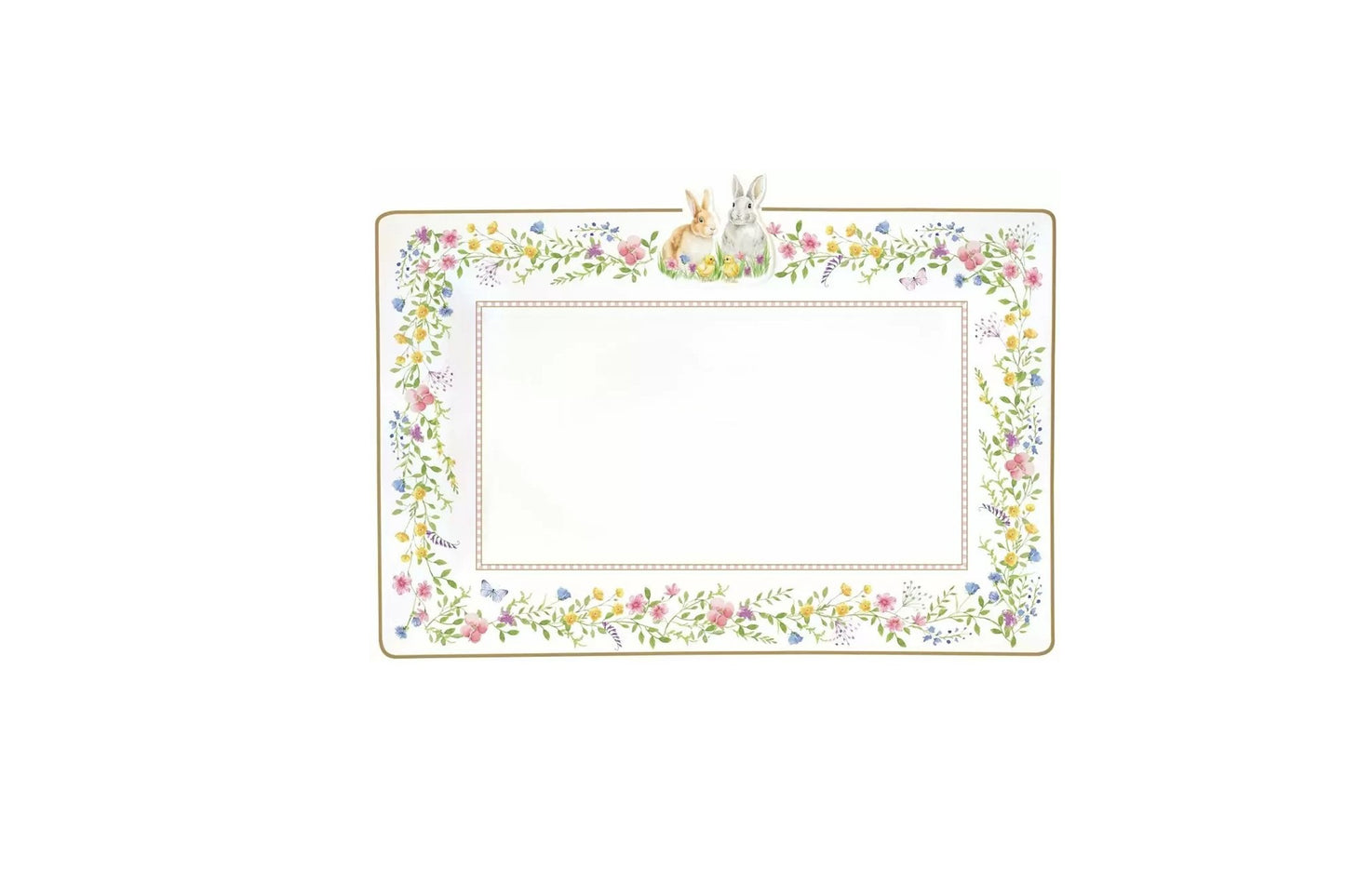 Vassoio in porcellana in colour box, 36x24. Collezione Happy Easter di Easy LIfe.