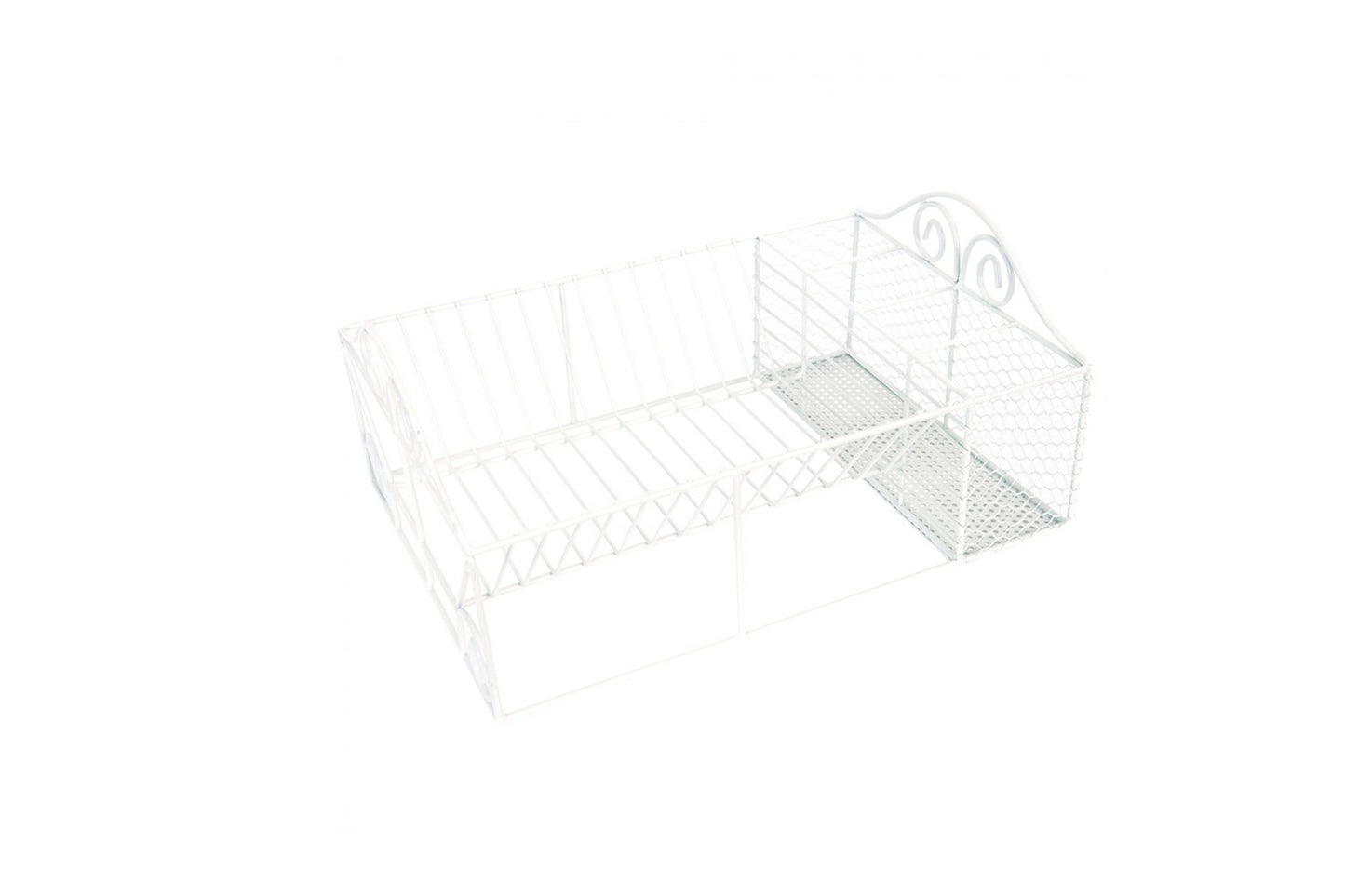 Scolapiatti in metallo bianco 39x27x18 Clayre & Eef