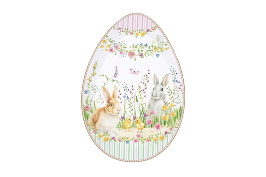 Piatto da portata in porcellana in colour box, 30x21 cm. Collezione Happy Easter di Easy Life.