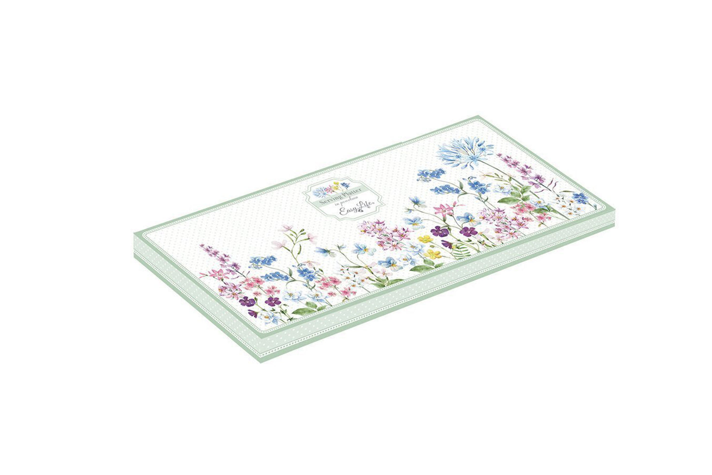 Vassoio ovale in porcellana della collezione Floraison di Easy Life (33.5x15)