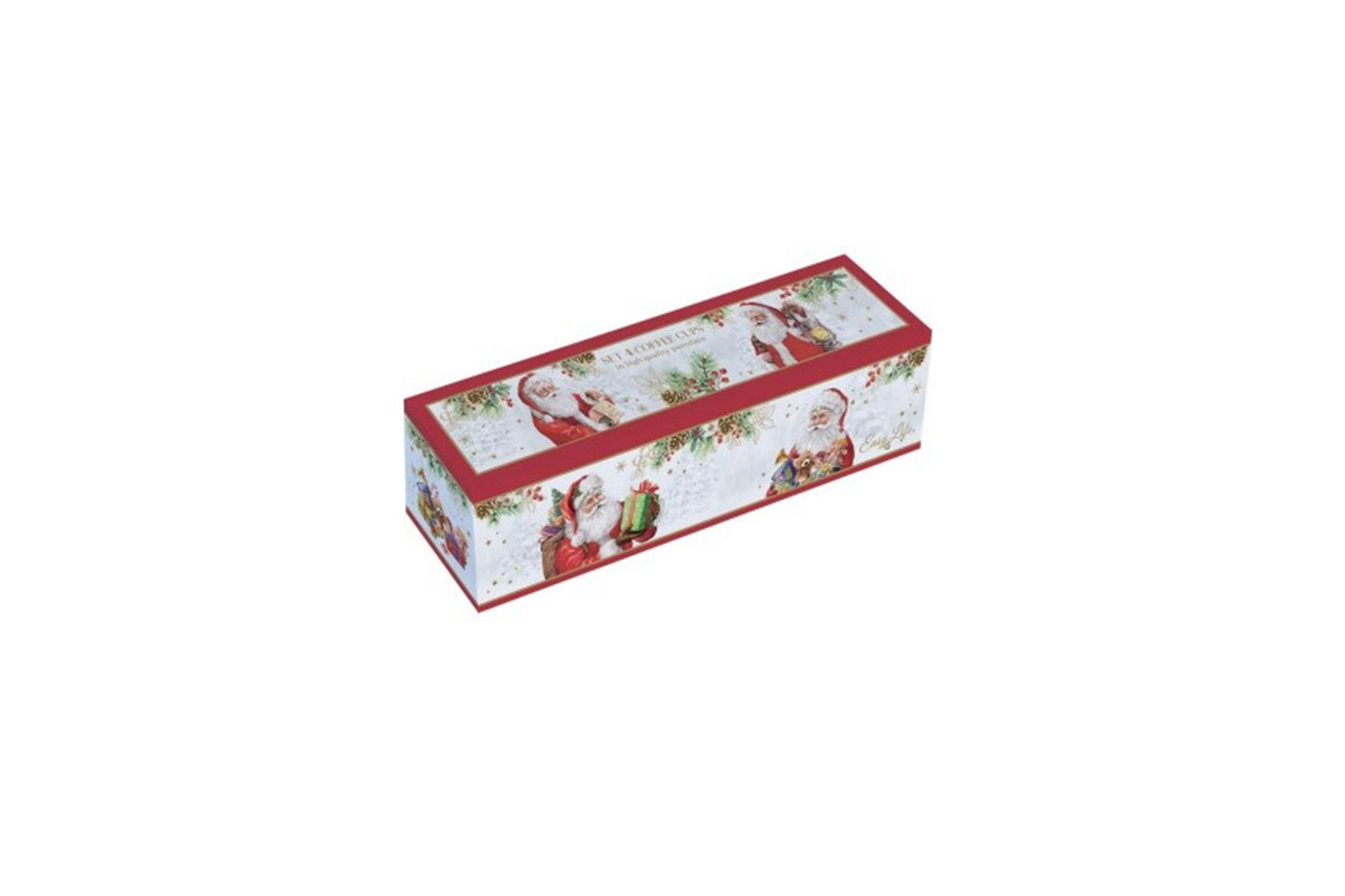 Set due mug in porcellana con scatola regalo. Capacità 350 ml. Linea Santa is coming di Easy Life