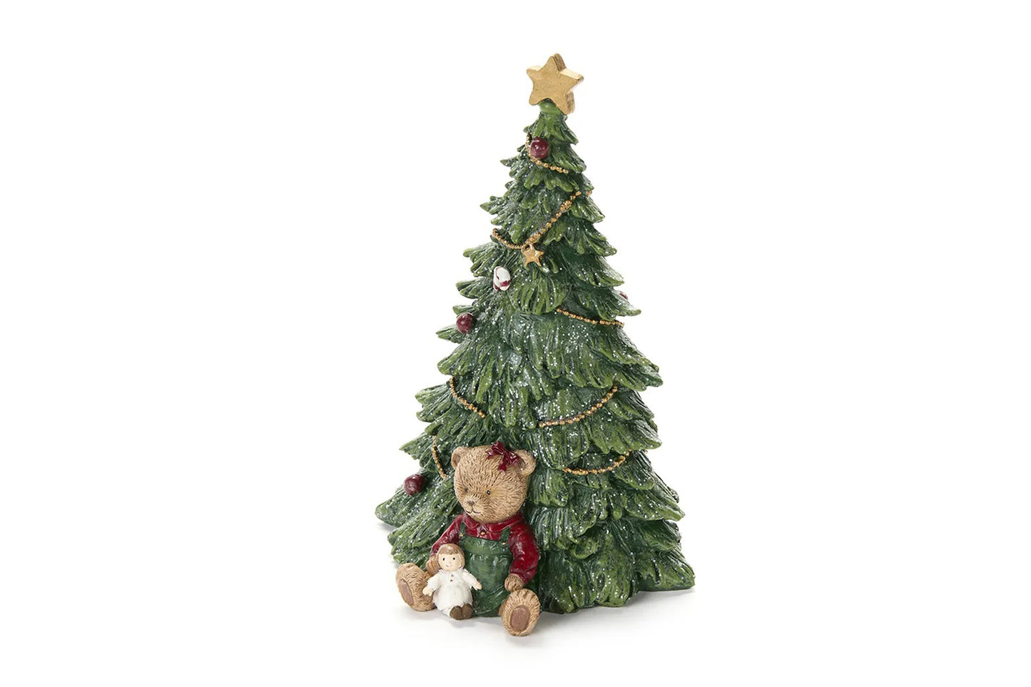Orsetto con pupazzo e albero di natale addobbato H 20