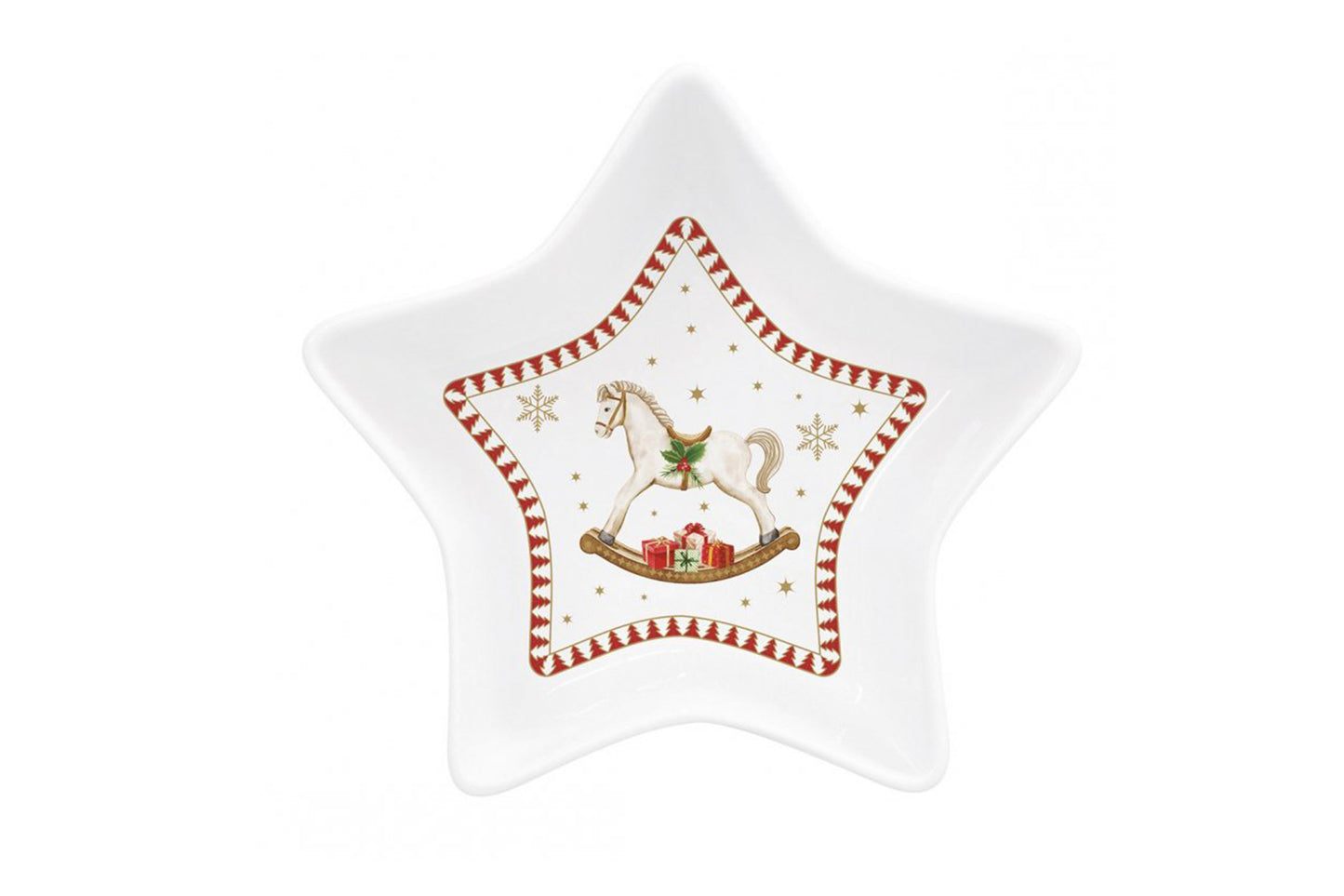 Easy Life Ciotola a forma di stella in porcellana in gift box MAGIE DE NOEL diametro 15 altezza 5 cm
