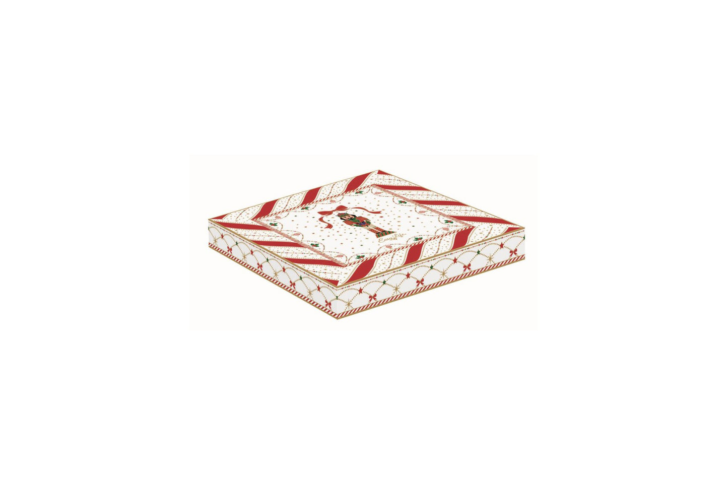 Easy LIfe Nutcracker twist. Piatto in porcellana a forma di stella con scatola regalo. Misura 19.5 cm