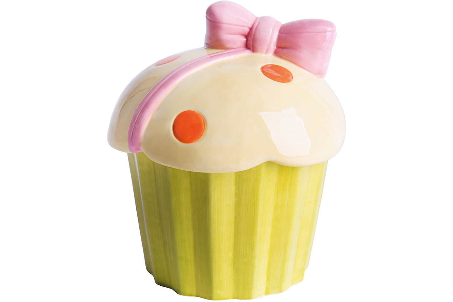 Barattolo con tappo ermetico a forma di cup cake in ceramica colorata Excelsa (15x15x18)