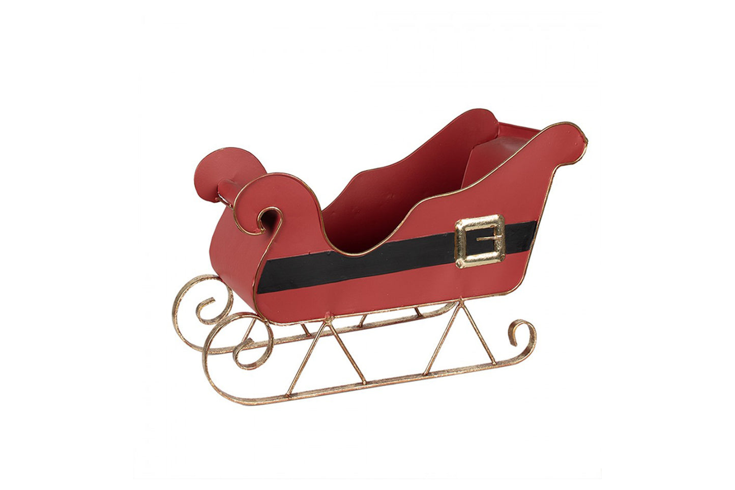 Slitta di babbo natale rossa in metallo 45X21X28