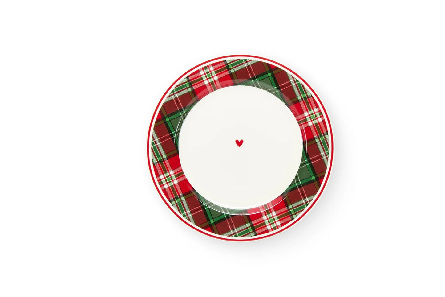 Servizio di piatti natalizio per 6 persone Queen Mary. Composto da 18 pezzi: 6 piatti piani, 6 piatti fondi e 6 piatti frutta/dolce. Diametro piatto piano 27 cm – Diametro piatto fondo 22 cm – Diametro piatto frutta / dolce 19 cm