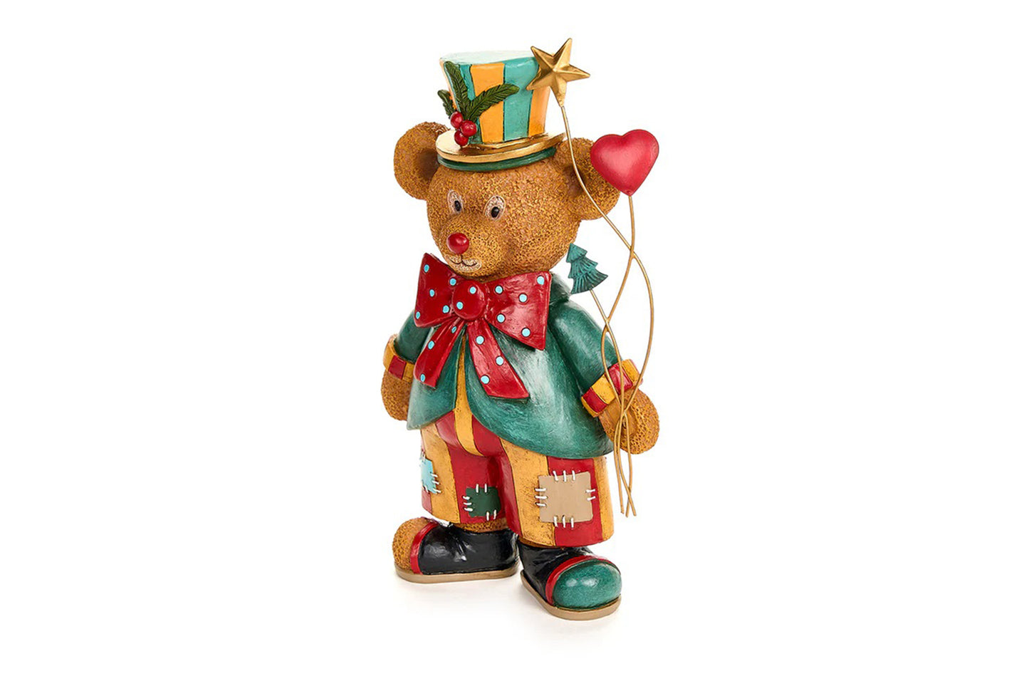 Nuvole di Stoffa Statuetta Orso pagliaccio in resina "Bear Wonderland" 15x8xH25 cm