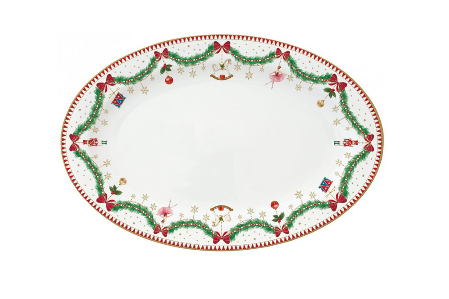 Easy LIfe Vassoio ovale in porcellana in gift box MAGIE DE NOEL 35x23,5 cm
