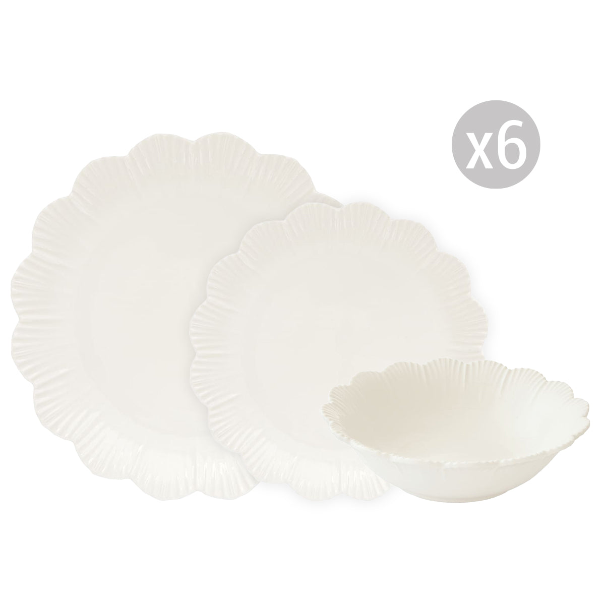 Easy Life Servizio da tavola 18 pezzi FLEURI
l servizio consiste in:
6 x piatti piani in porcellana Ø 26 cm
6 x piatti dessert in porcellana Ø 21 cm
6 x piatti fondi in porcellana Ø 20 cm