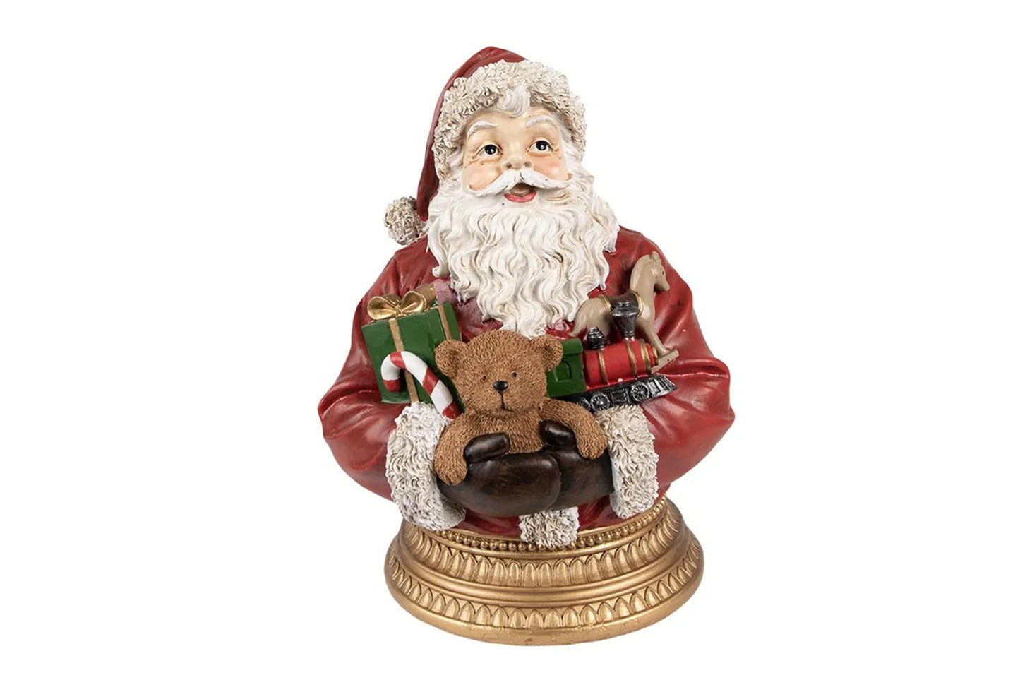 Babbo Natale con orsetto e regali 22x18x29 cm