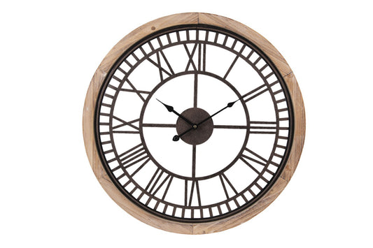 Orologio da parete con bordo in legno di Clayre & Eef ( diametro 60 cm)