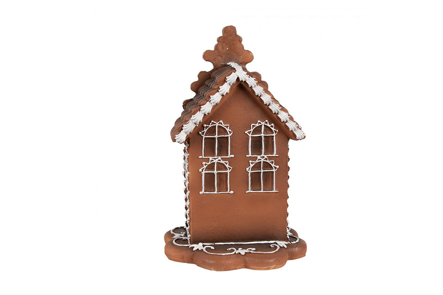 Clayre & Eef Casa di pan di zenzero con led realizzata in poliresina 13x13x20 cm