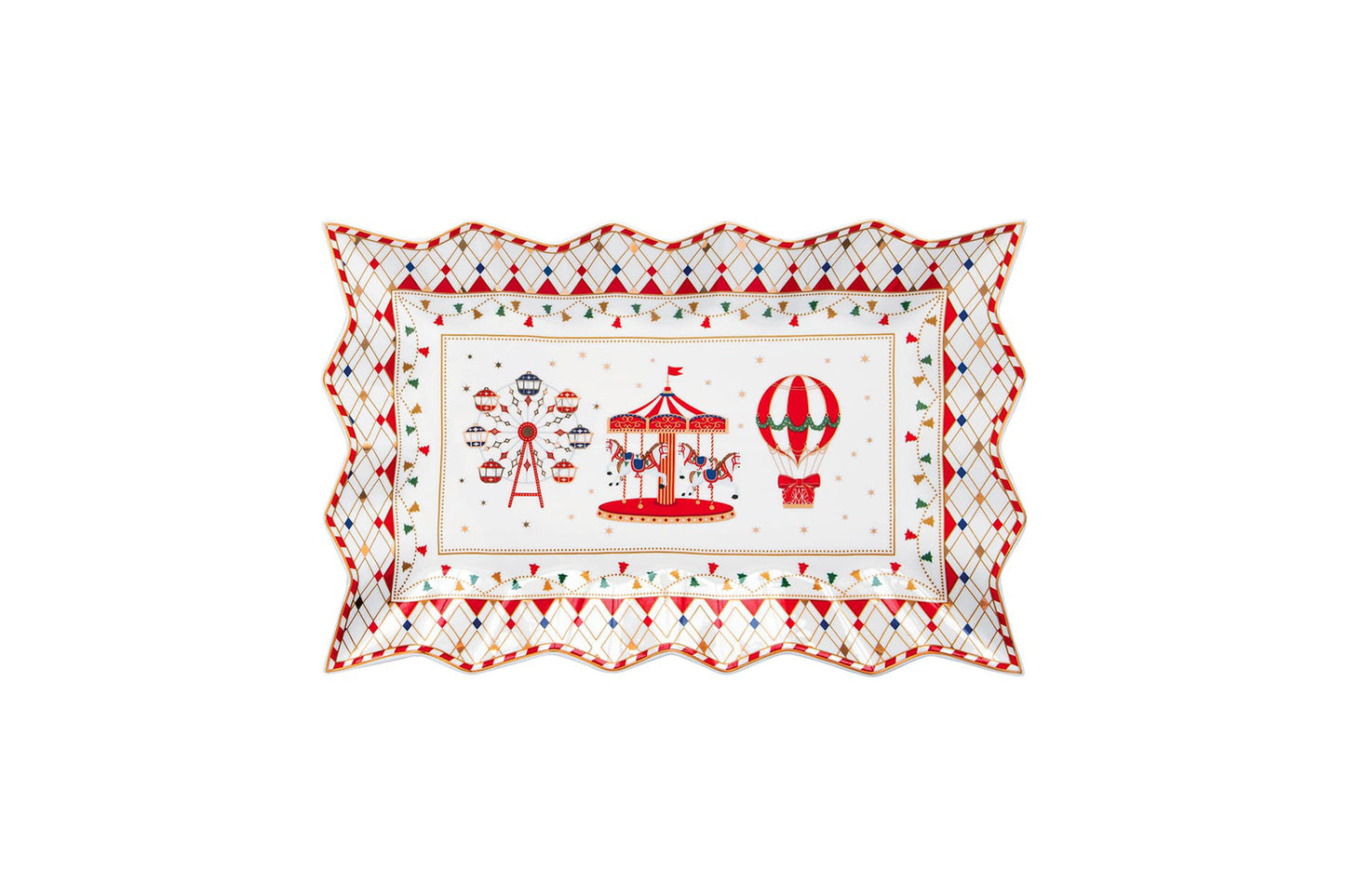 EASY LIFE Piatto da portata in porcellana della collezione "CHRISTMAS WONDERLAND" 35x23 cm