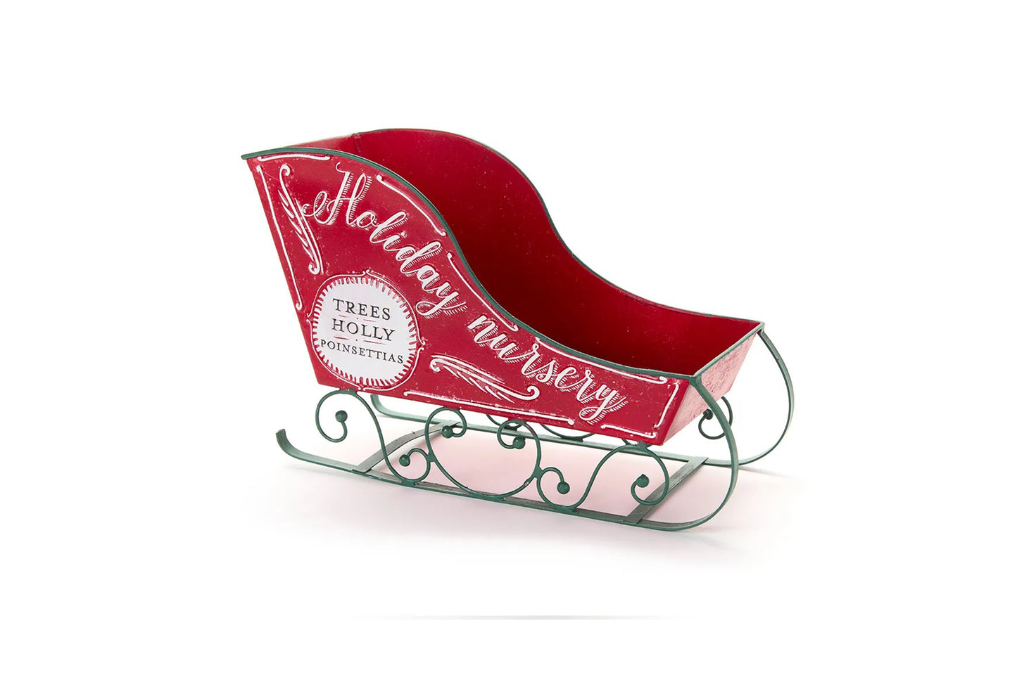 Slitta di babbo natale rossa in metallo 40x16x24