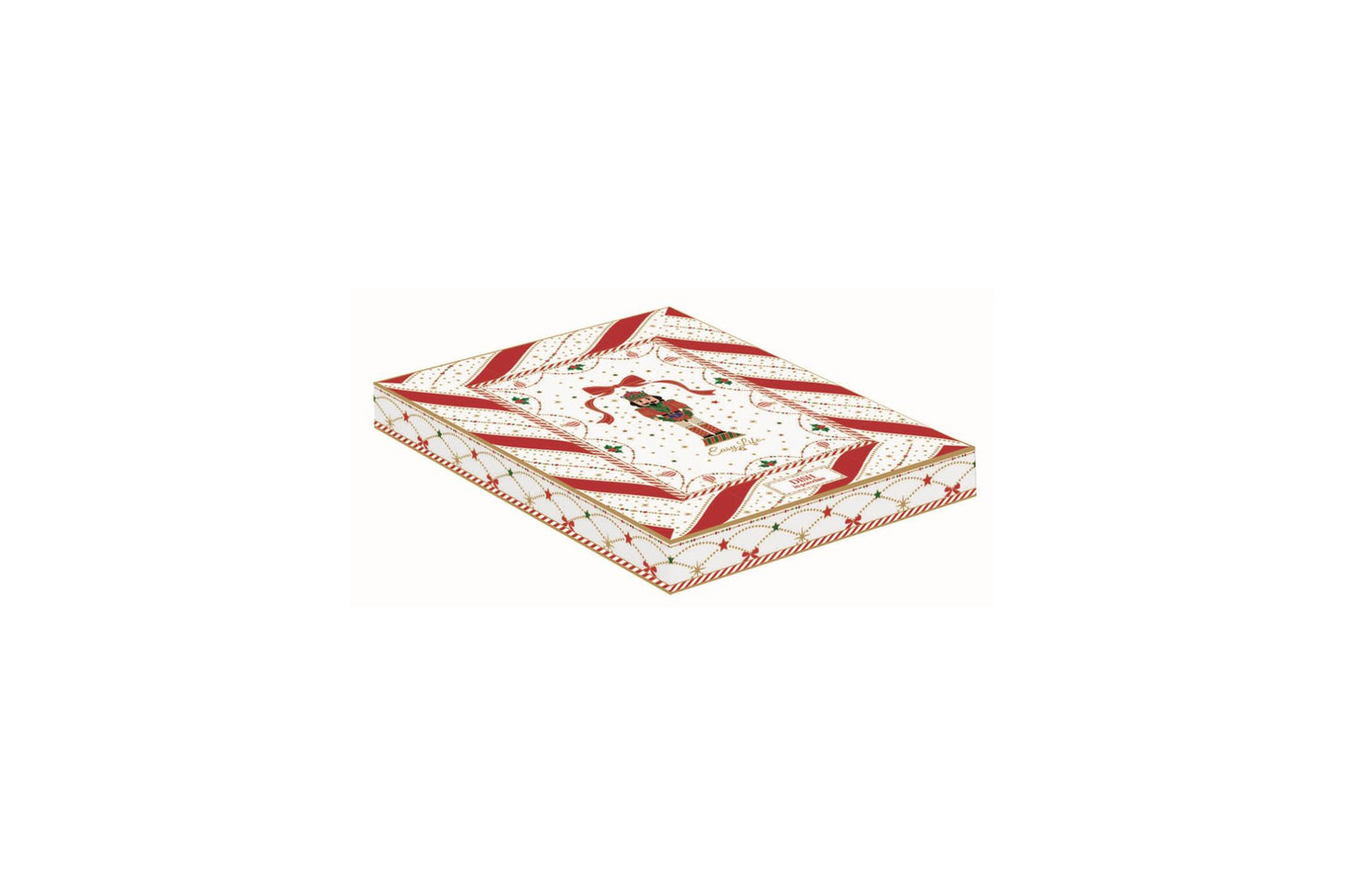 Easy Life Nutcracker Twist. Piatto in porcellana a forma di abete con scatola regalo. Misura 21x16