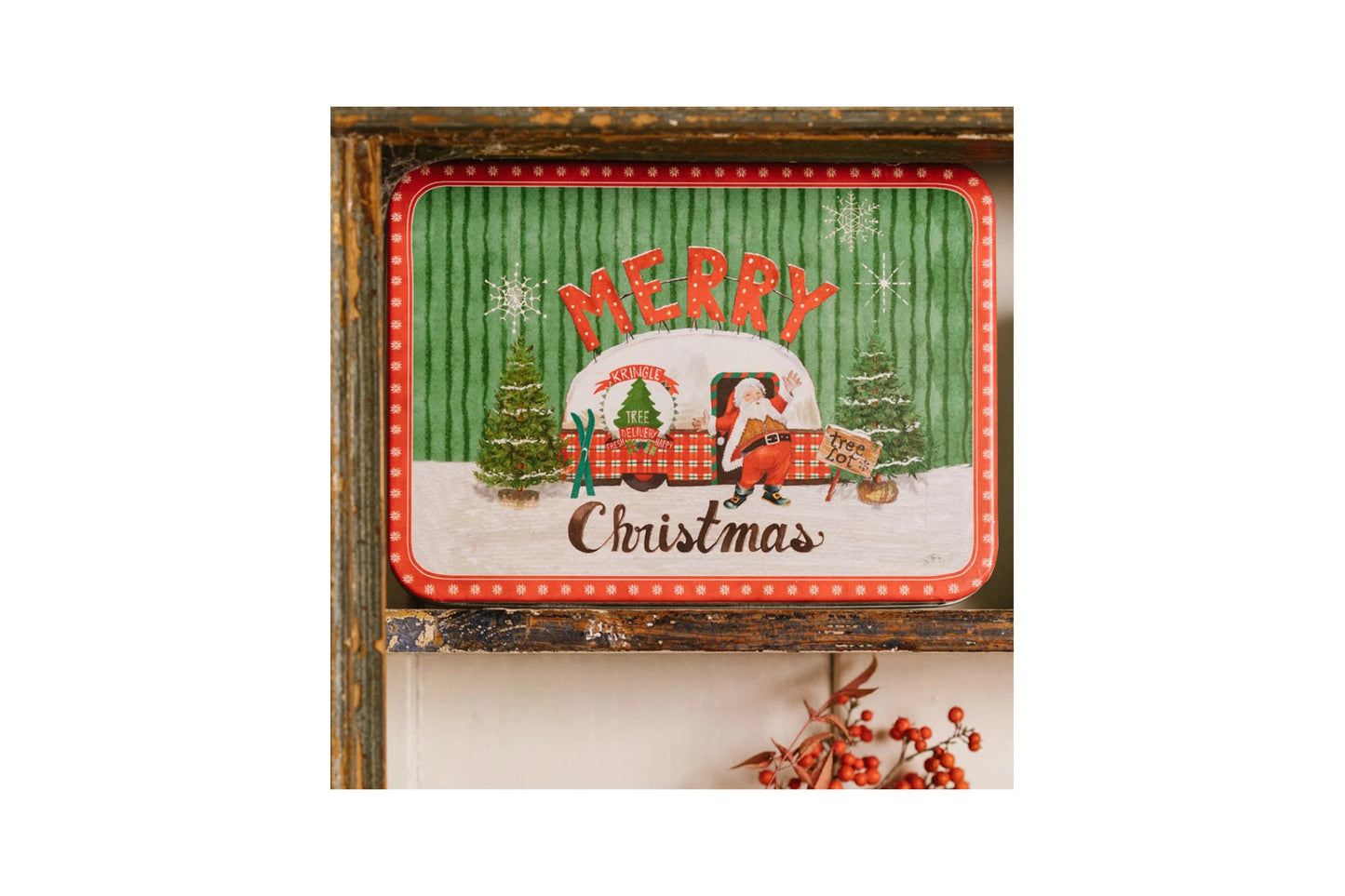 Nuvole di Stoffa Set 3 contenitori di natale in latta vintage. MIsura 29/25/22 cm