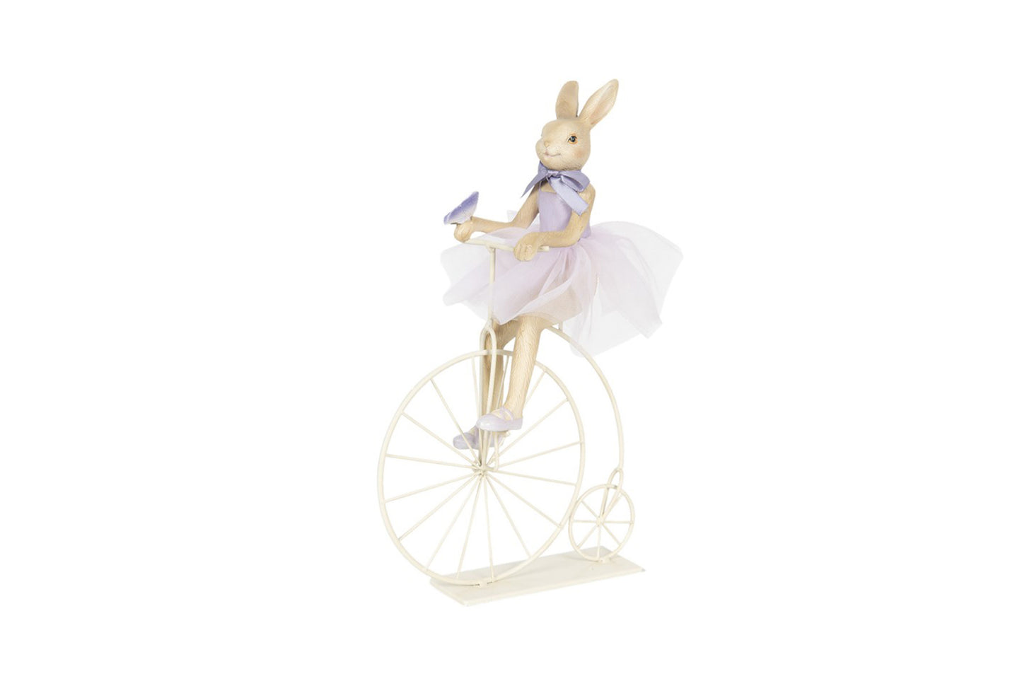 Coniglietta in resina con abito in tulle in bicicletta (20x10x34) Clayre & Eef