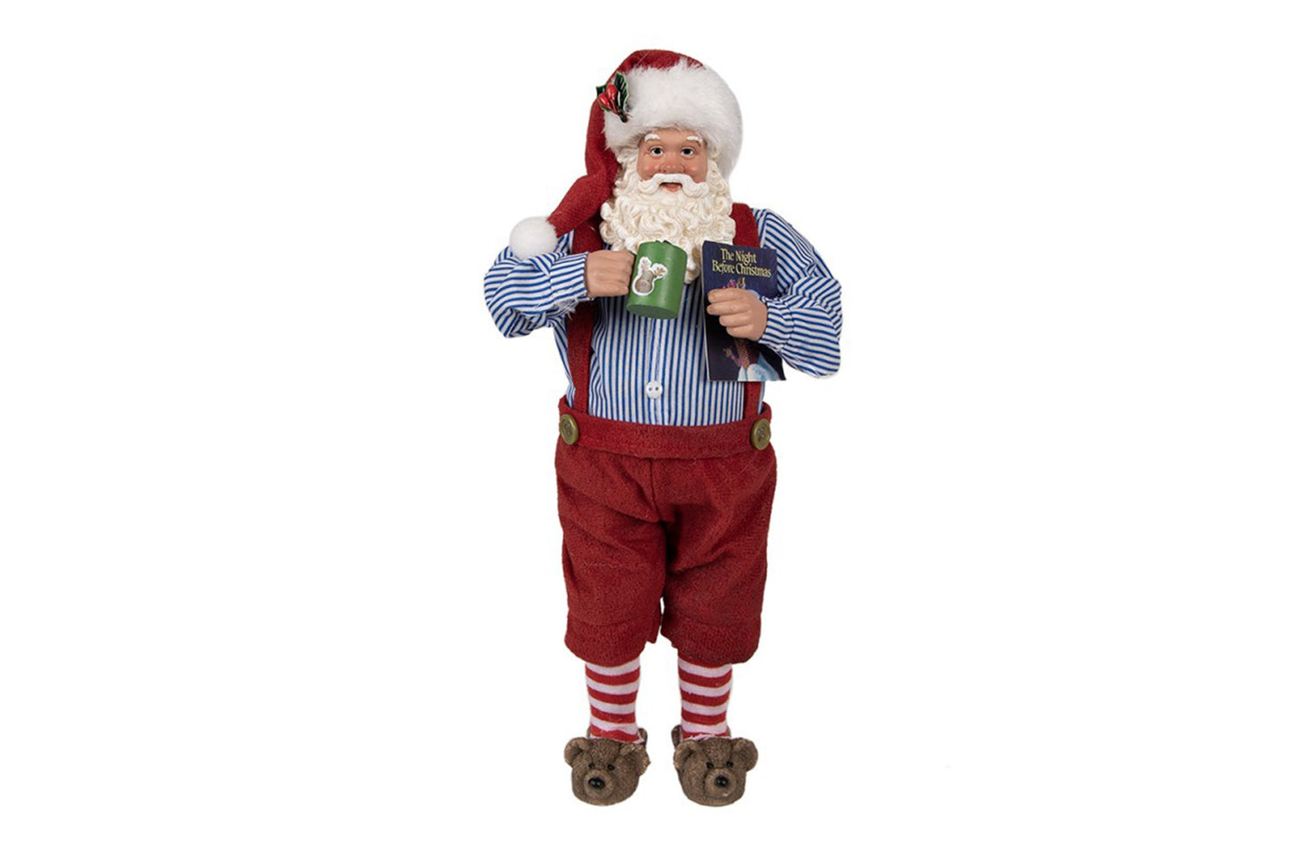 Clayre & Eef Babbo Natale decorativo con tazza e libro16x8x28