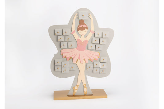 Calendario dell'avvento Ballerina realizzato in legno con cassettini. Amadeus