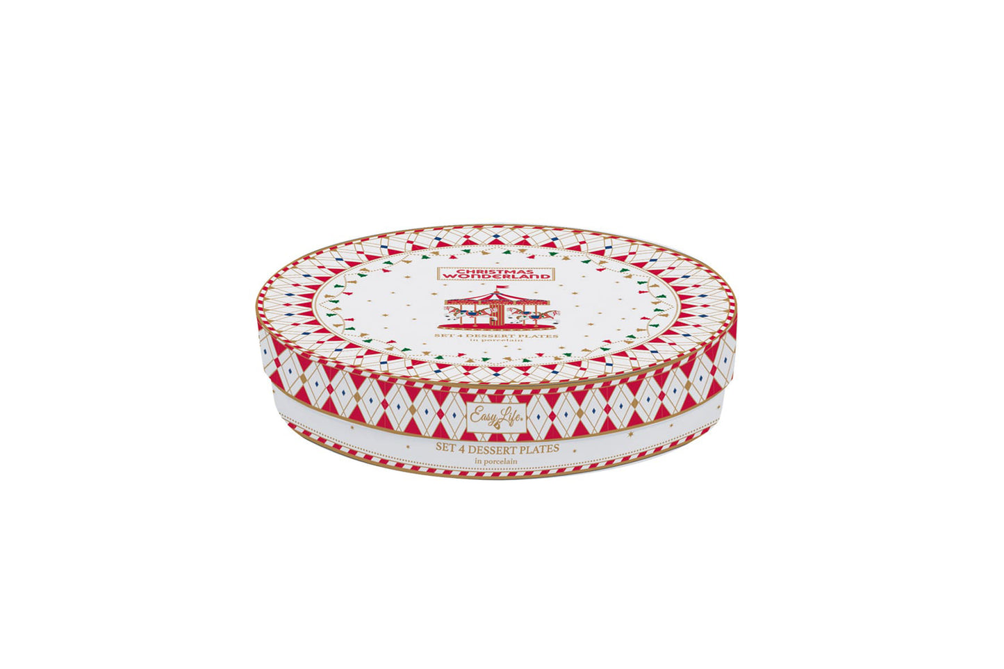 EASY LIFE Set 4 piattini natalizi in porcellana della collezione "CHRISTMAS WONDERLAND" Ø 19 cm