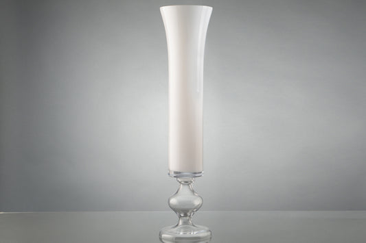 Vaso Prestige in vetro bianco di Amadeus  (H:: 80 / L:: 20 / P:: 20)