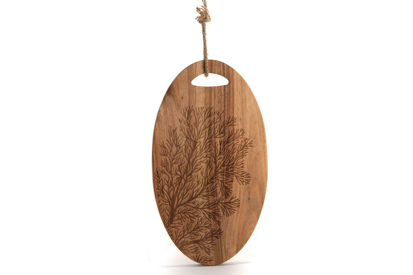 Tagliere ovale in legno di acacia con disegno a laser di Amadeus (H:: 2 / L:: 33 / P:: 26)