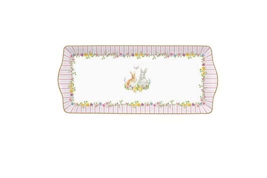 Vassoio in porcellana in colour box, 35x15 cm. Collezione Happy Easter di Easy Life.