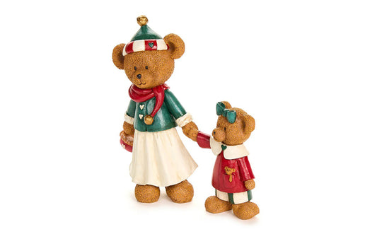 Nuvole di Stoffa Statuetta Orsa Mamma e figlia "Bear Wonderland" 19x17xH21.50 cm