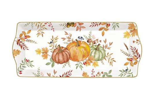 Easy Life Vassoio in porcellana 35x15 cm Collezione Harvest