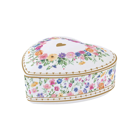 Easy Life Cofanetto portagioie a forma di cuore in porcellana con gift box  diametro 12 cm Mon Amour