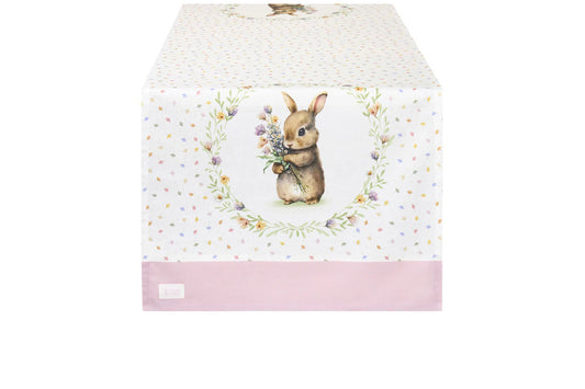 Nuvole di Stoffa Runner pasquale con conigli "Dorothy" 50×150 cm in cotone