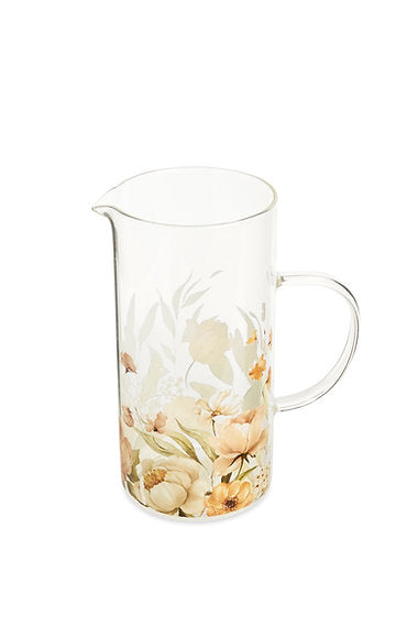 Nuvole di stoffa Brocca in vetro borosilicato Flower Garden con scatola regalo 1200 ml
