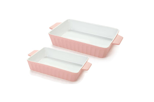 Nuvole di stoffa Set di due pirofile rosa 
Misure: 30 x 22 cm / 26 x 18 cm 
Realizzato in ceramica stoneware