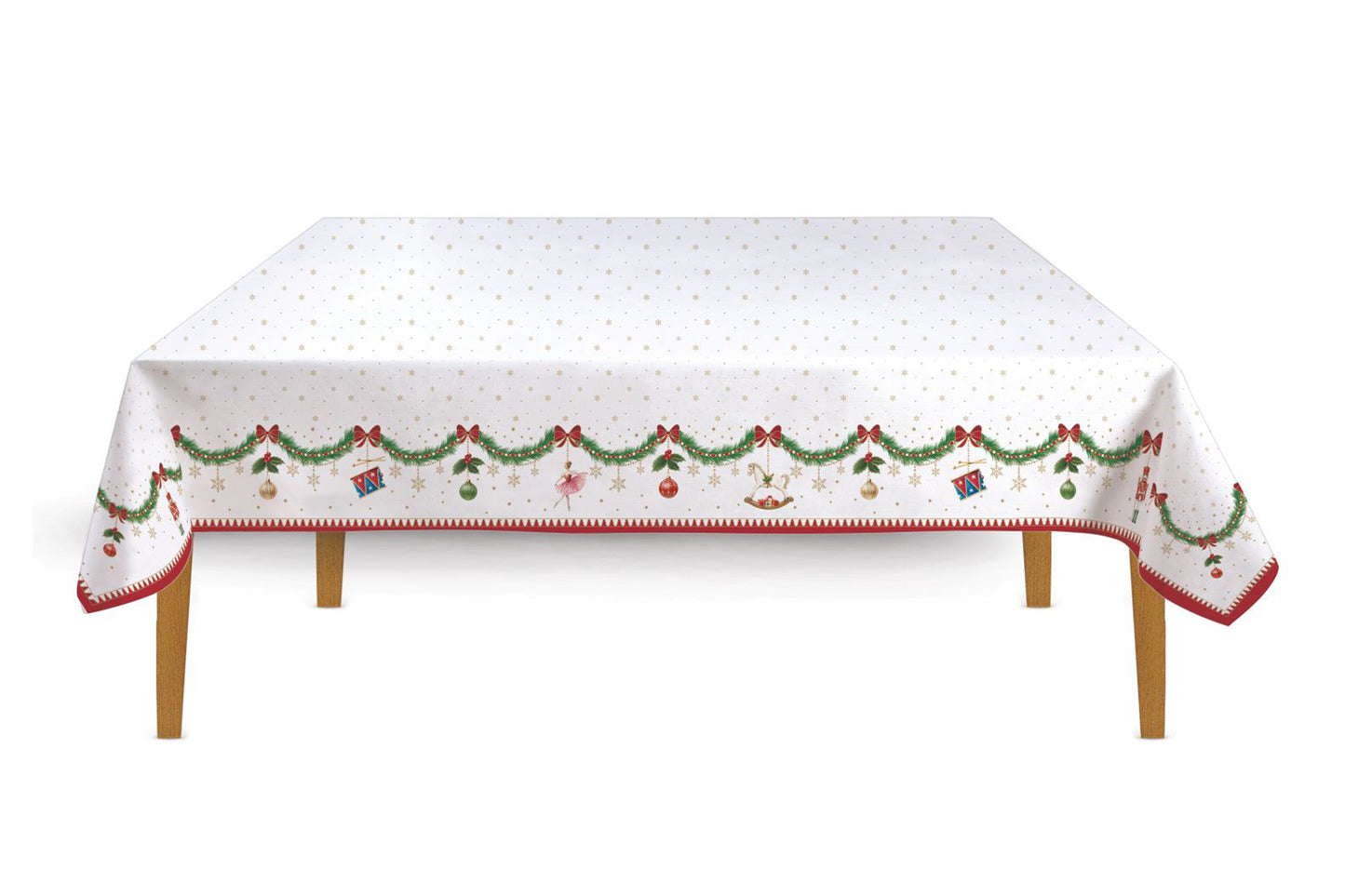 Easy Life Tovaglia rettangolare per 12 posti tavola  in 100% cotone MAGIE DE NOEL 145x250 cm