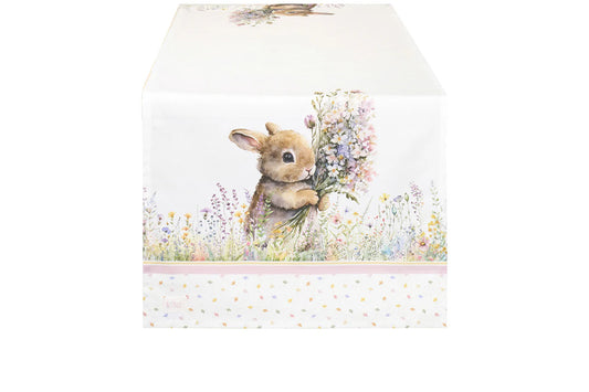 Nuvole di Stoffa Runner pasquale con conigli "Dorothy" 50×150 cm in cotone
