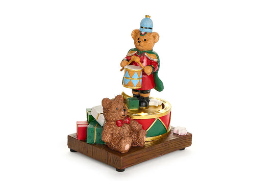 Nuvole di Stoffa Carillon con led e musica "Bear Wonderland" 12.7x10.5x15.8 cm